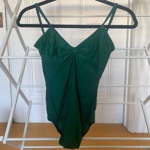 Forest green, soft camisole leotard
